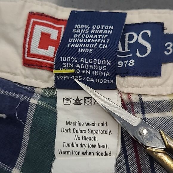 Chaps sz 38 plaid shorts 100% cotton - Picture 6 of 7